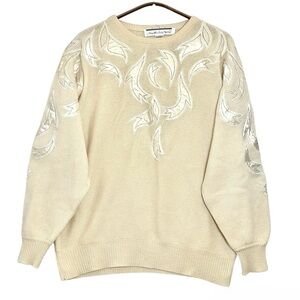 Vintage White Wheeler & Martha Lambswool Angora Rabbit Sweater Size M